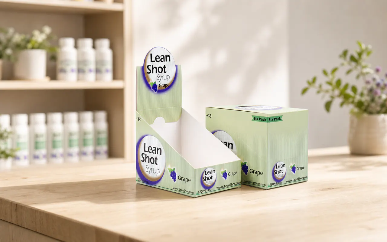 Folding counter display box with matching six-pack carton