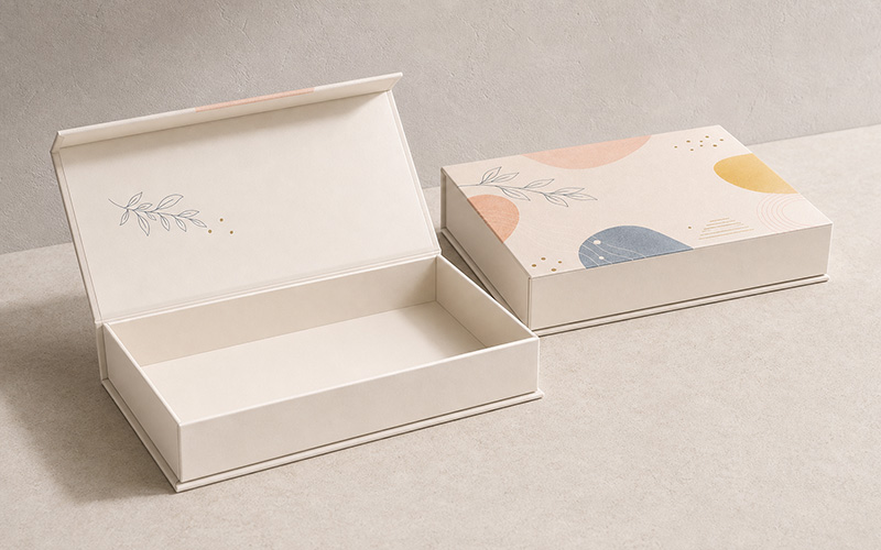 Premium magnetic rigid box arranged as a wellness gift set